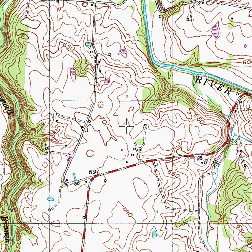 Topographic Map of Lunsford Cemetery, TN