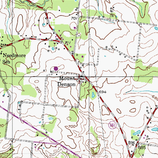 Topographic Map of Mount Denson Cemetery, TN