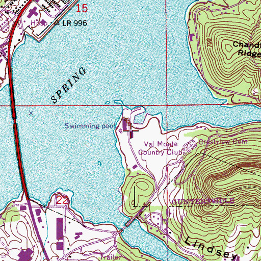 Topographic Map of Val Monte Country Club, AL