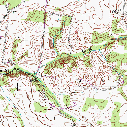 Topographic Map of Payne Cemetery, TN