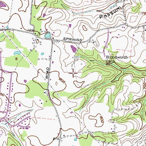 Topographic Map of Pinson Cemetery, TN