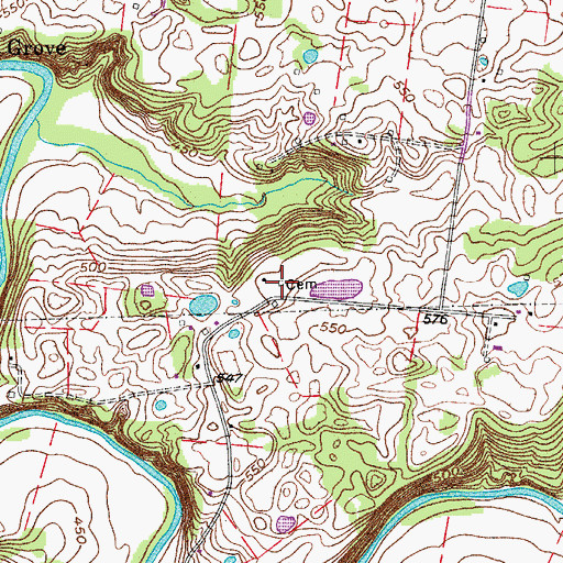 Topographic Map of Polk Cemetery, TN