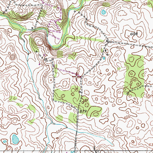 Topographic Map of Powell Cemetery, TN