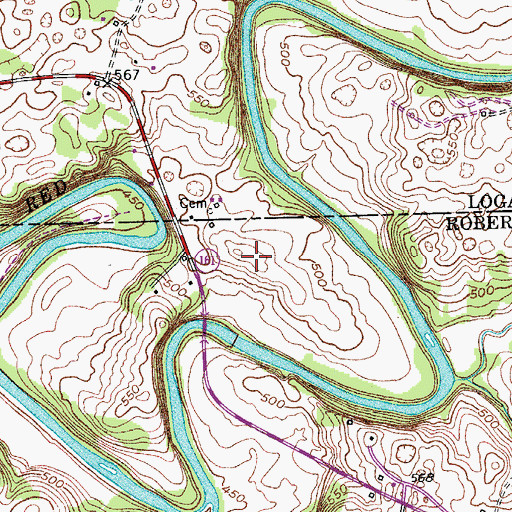 Topographic Map of Ragsdale Cemetery, TN