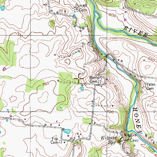 Topographic Map of Randolph Cemetery, TN