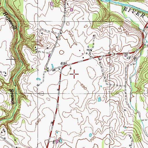 Topographic Map of Randolph Cemetery, TN