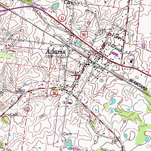 Topographic Map of Red River Baptist Church, TN