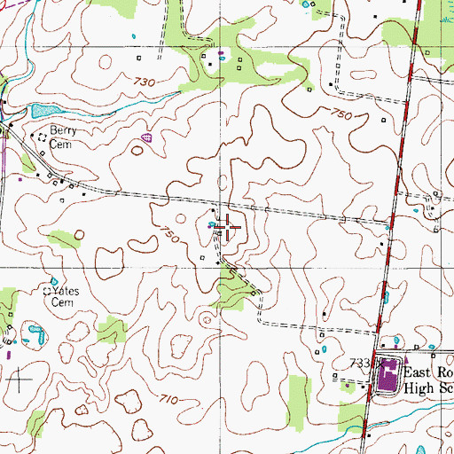 Topographic Map of Redfearin Cemetery, TN