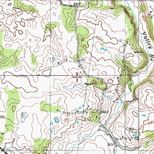 Topographic Map of Roberts Cemetery, TN