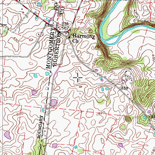 Topographic Map of Rosson Cemetery, TN
