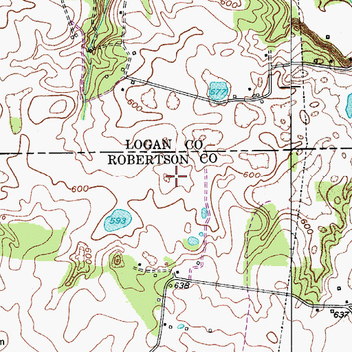 Topographic Map of Russell Cemetery, TN