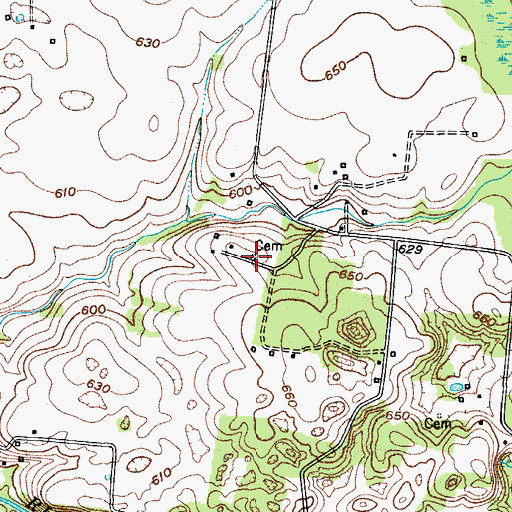 Topographic Map of Scoggins-Gorham Cemetery, TN