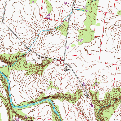 Topographic Map of Sherrod Cemetery, TN