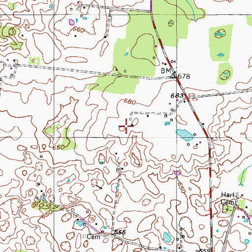 Topographic Map of Smelser Cemetery, TN