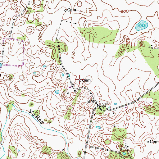Topographic Map of Smith-Shelton Cemetery, TN