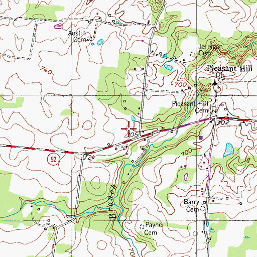 Topographic Map of Weir Cemetery, TN