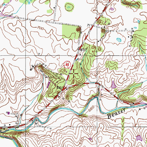 Topographic Map of Wells Cemetery, TN