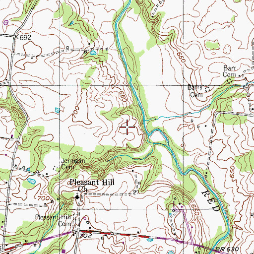 Topographic Map of West Cemetery, TN