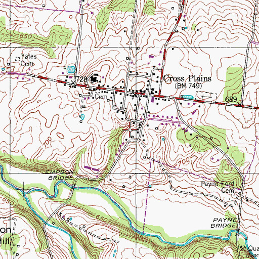 Topographic Map of Williams Cemetery, TN