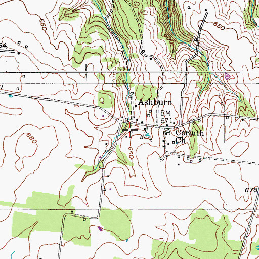 Topographic Map of Wilson Cemetery, TN