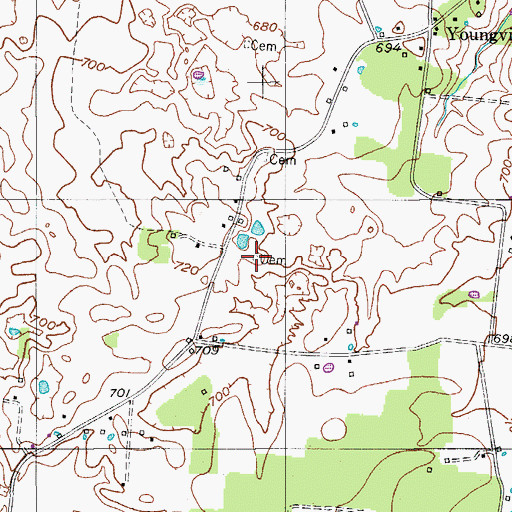Topographic Map of Winkler Cemetery, TN