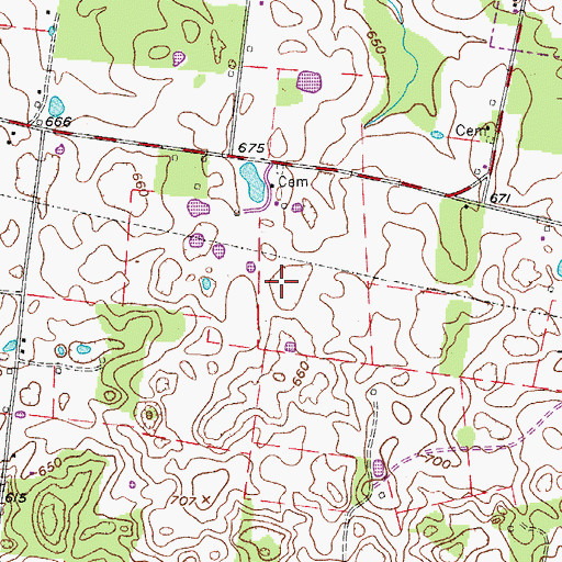 Topographic Map of Winn Cemetery, TN