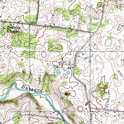 Topographic Map of Winn Cemetery, TN
