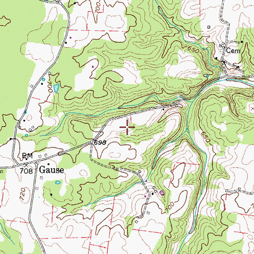 Topographic Map of Winters Cemetery, TN