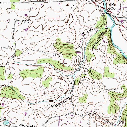 Topographic Map of Worsham Cemetery, TN