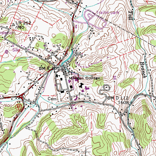 Topographic Map of Hopwood Christian Church, TN