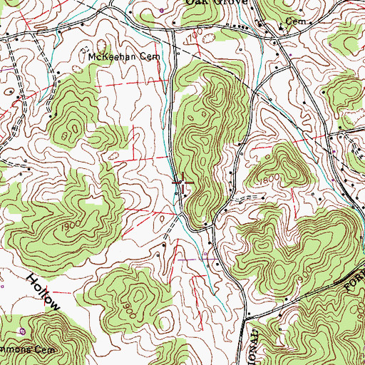 Topographic Map of Hyders Mill (historical), TN
