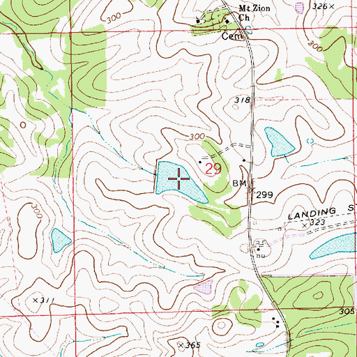 Topographic Map of Arrington Lake Number 1, AL