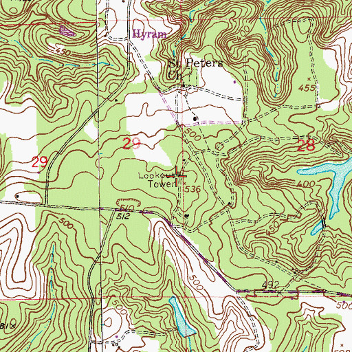 Topographic Map of Sandfort Fire Tower, AL