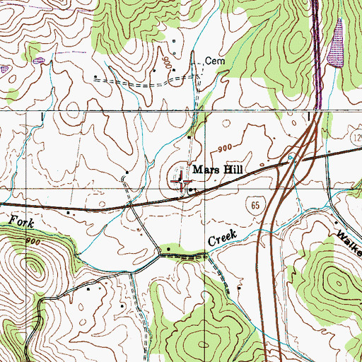 Topographic Map of Mars Hill Presbyterian Church, TN