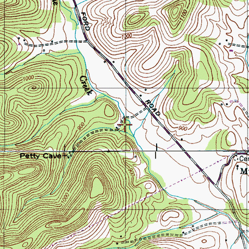 Topographic Map of Petty Hollow, TN