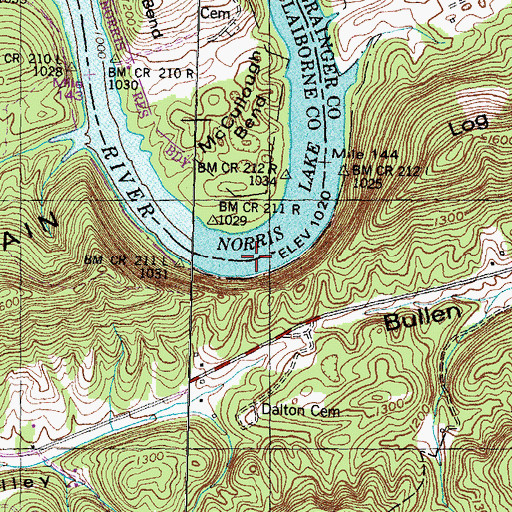 Topographic Map of Big Slip, TN