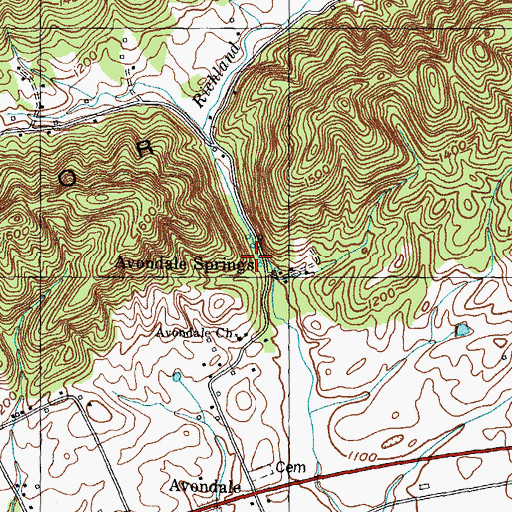 Topographic Map of Black Sulfur Spring, TN