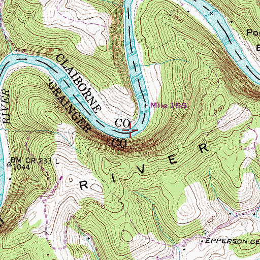 Topographic Map of Cades Ferry (historical), TN
