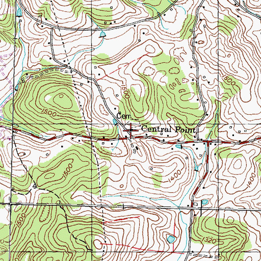 Topographic Map of Central Point Baptist Church, TN