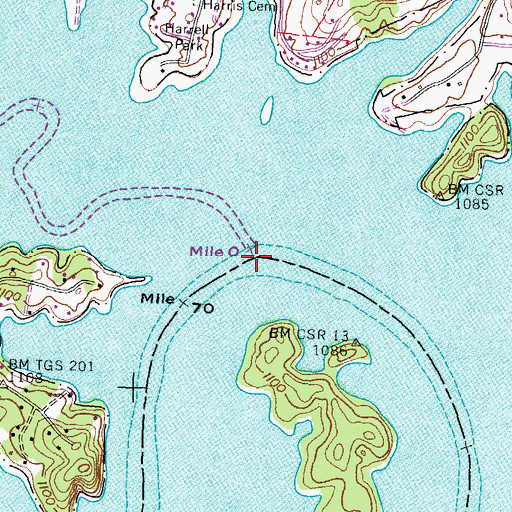 Topographic Map of German Shoals, TN