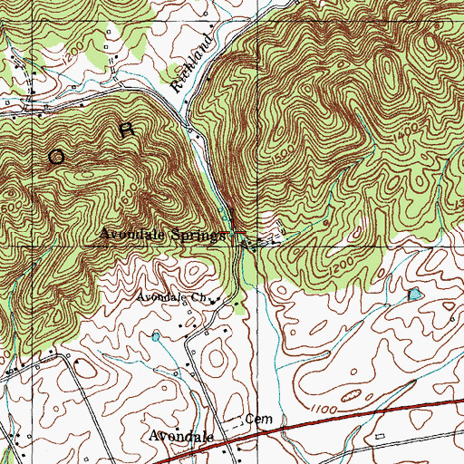 Topographic Map of Iron Water Spring, TN