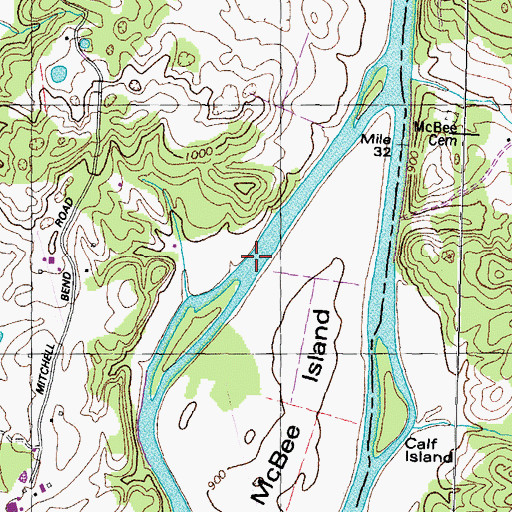 Topographic Map of Jarnagins Shoals, TN