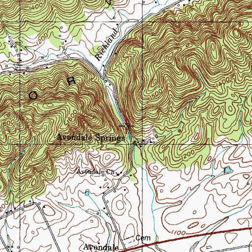Topographic Map of Lithia Spring, TN