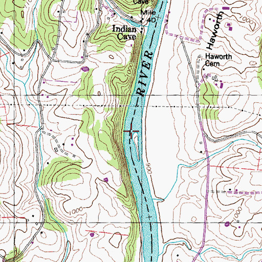 Topographic Map of Lost Creek Shoals, TN