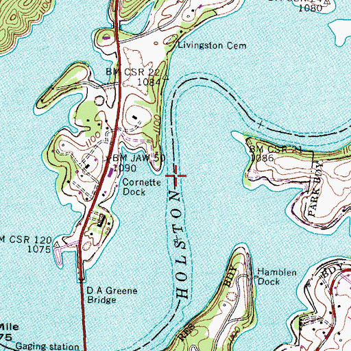 Topographic Map of Marshalls Ford (historical), TN