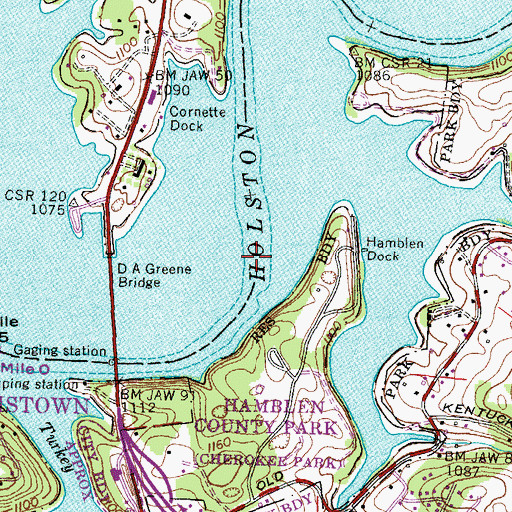 Topographic Map of Marshalls Shoals, TN