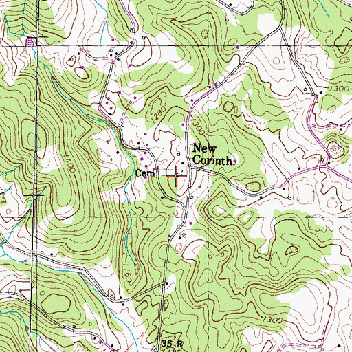 Topographic Map of New Corinth Baptist Church, TN