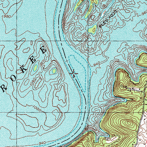 Topographic Map of Panthers Shoals, TN
