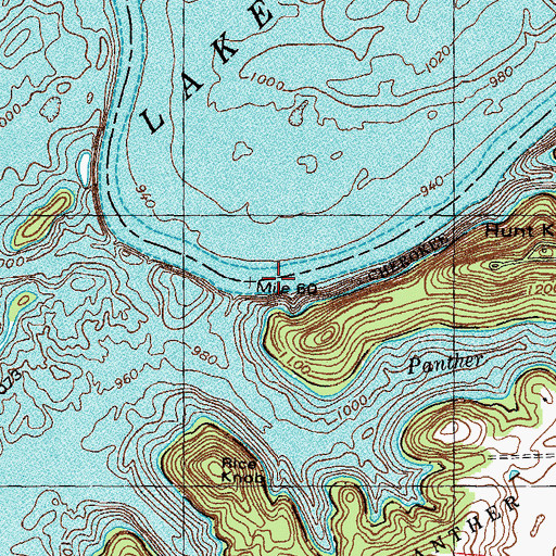 Topographic Map of Sycamore Ford (historical), TN