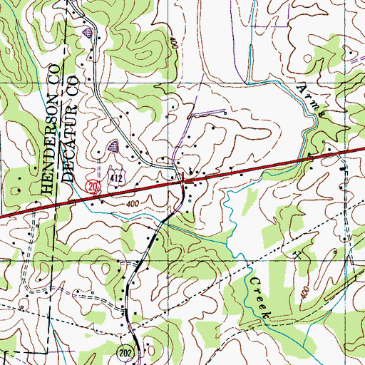 Topographic Map of Beacon Junction, TN